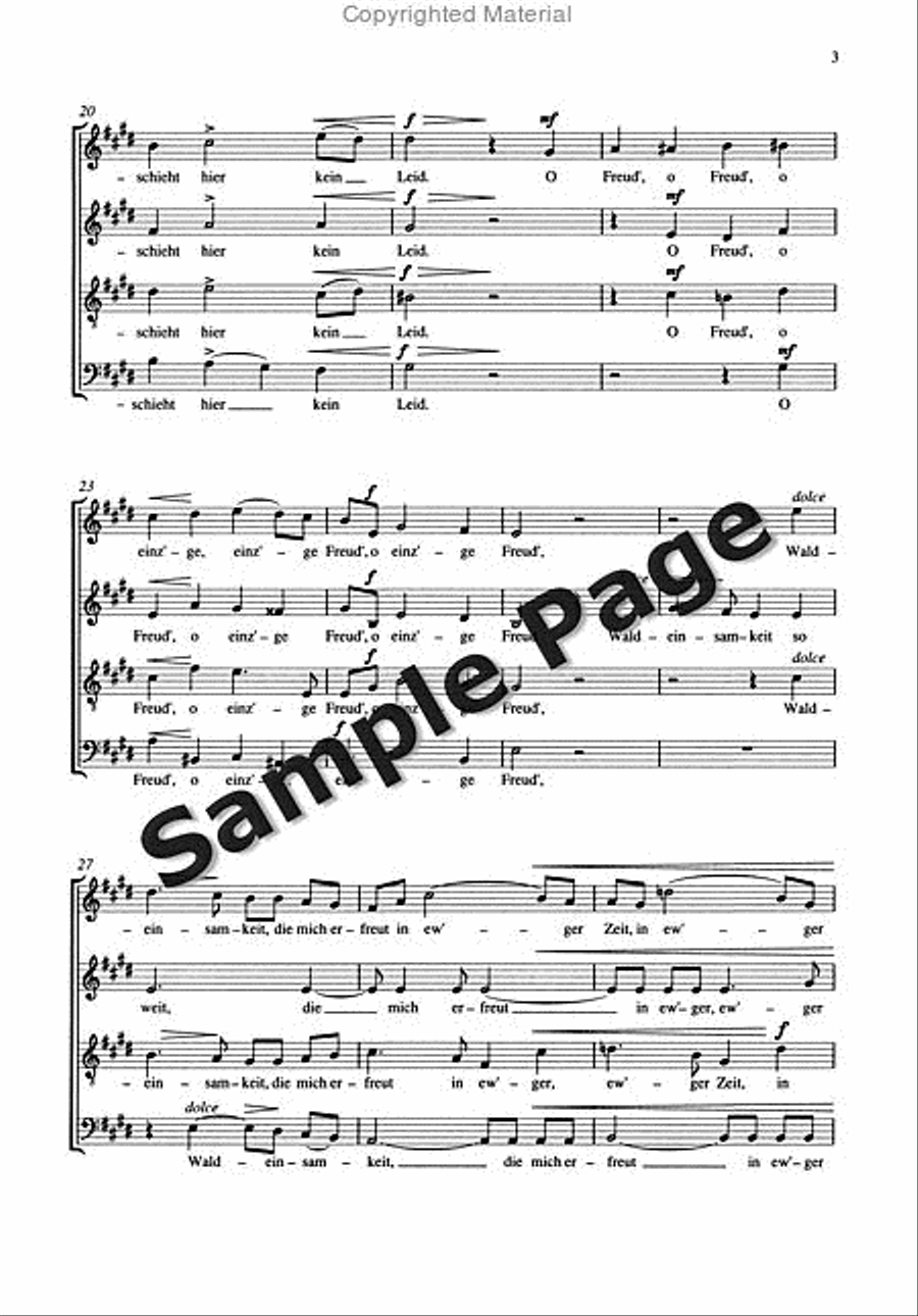 Waldeinsamkeit Op.32/6 Waldeinsamkeit Op.32/6 4-Part scores gallery preview page 4
