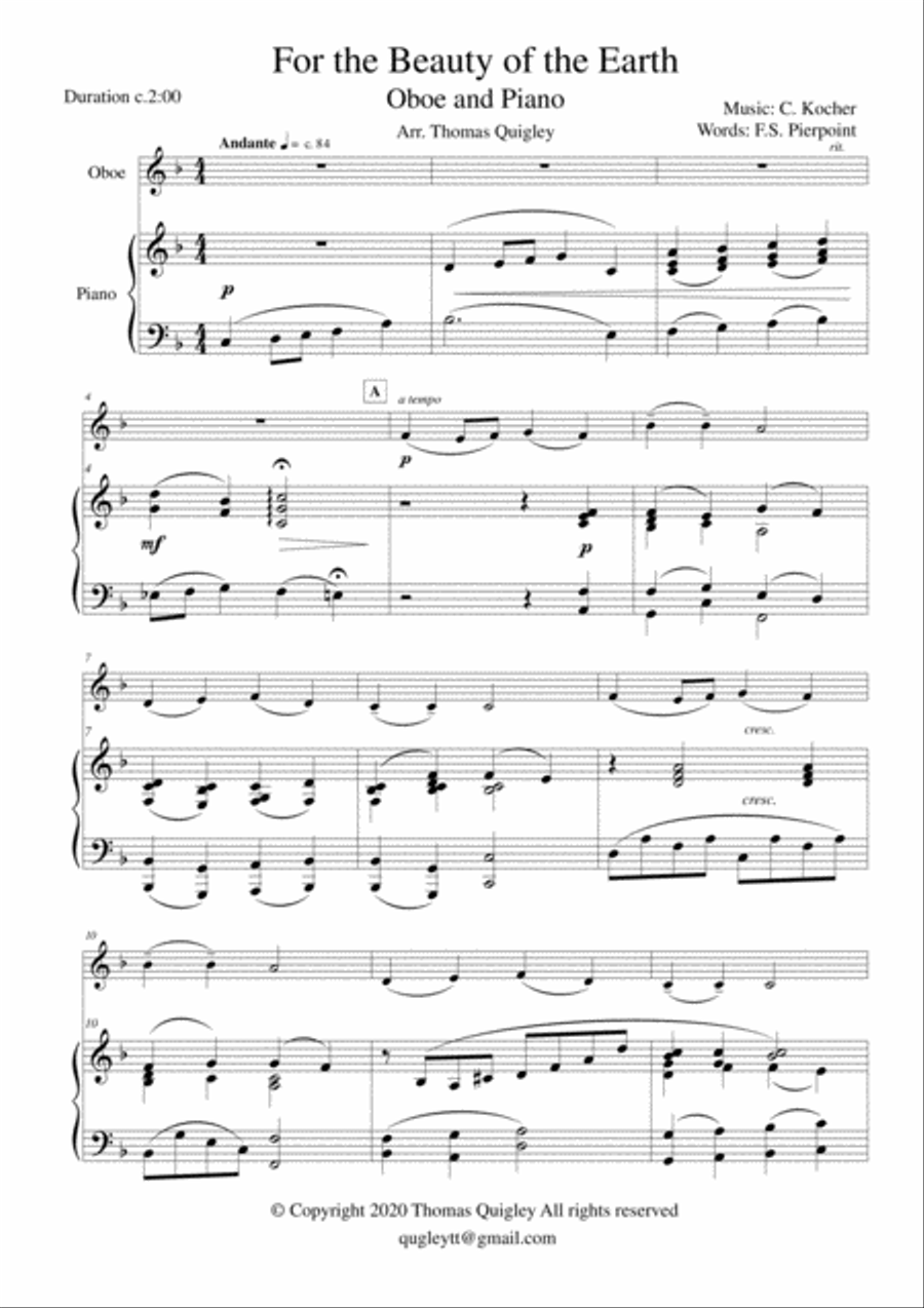 For the Beauty of the Earth Piano scores gallery preview page 2