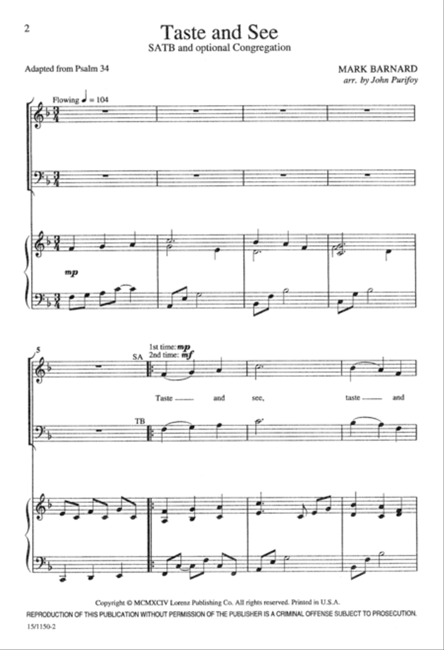 Taste and See 4-Part scores gallery preview page 2