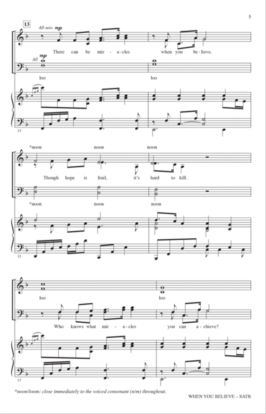 When You Believe (from The Prince Of Egypt) (arr. John Leavitt) 4-Part scores gallery preview page 3