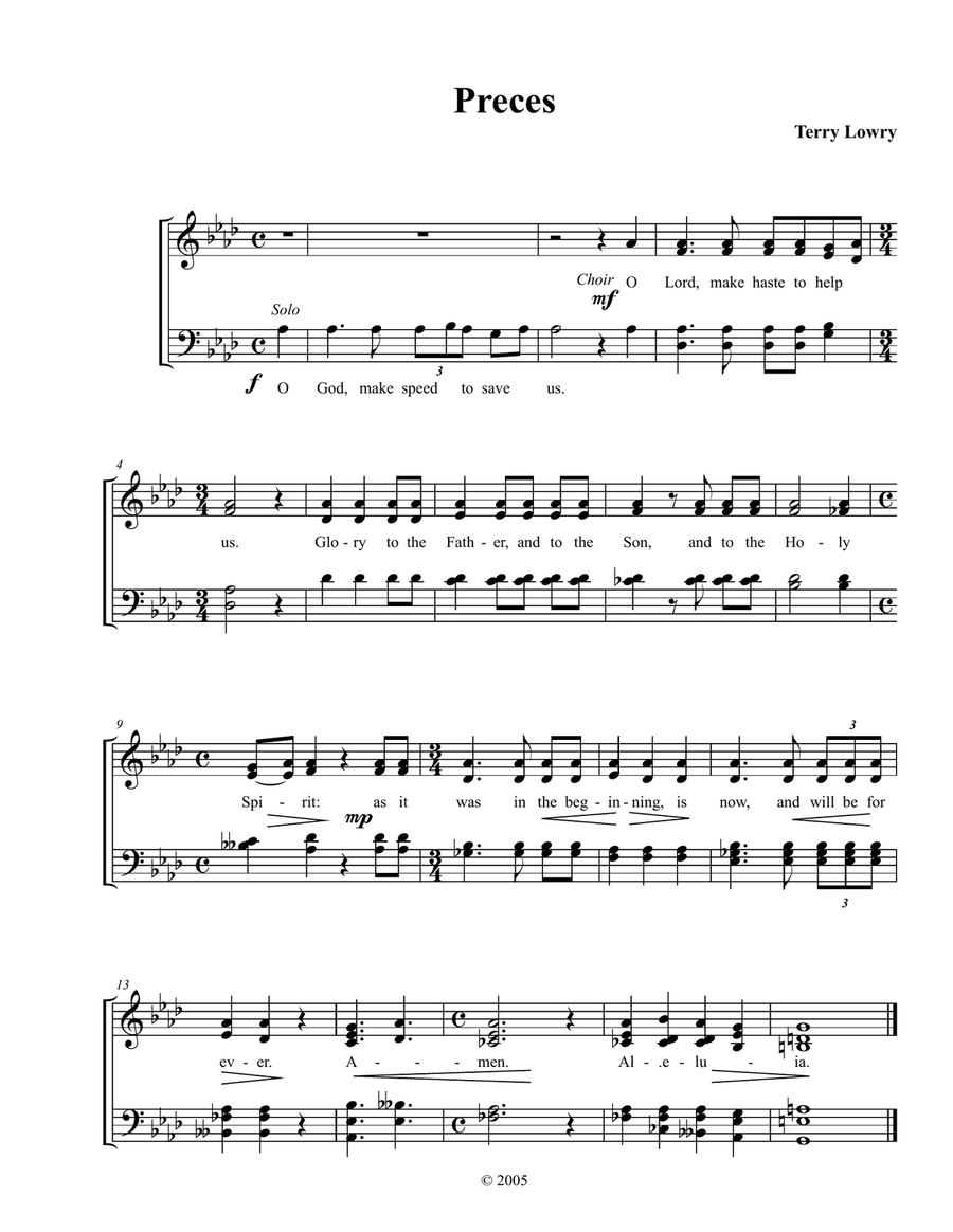 Sevice of Choral Evensong A Cappella scores gallery preview page 2