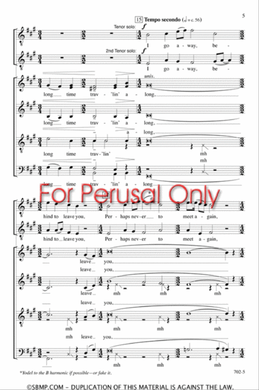 Long Time Trav'ling - SATB divisi Octavo Divisi scores gallery preview page 4