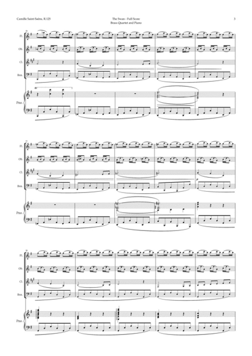 The Swan by Saint-Saëns for Woodwind Quartet and Piano image number null