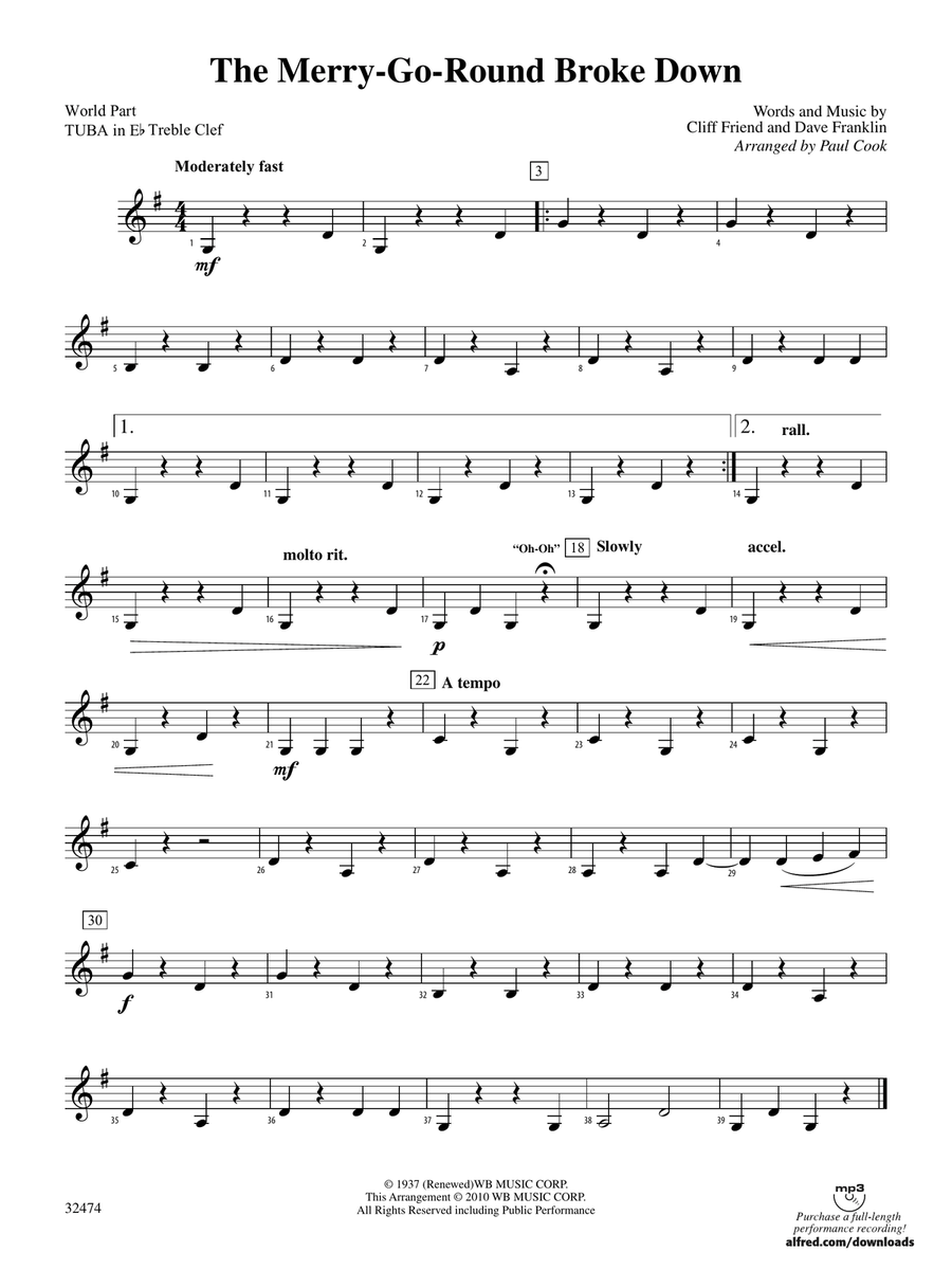 The Merry-Go-Round Broke Down: (World Part) E-flat Tuba T.C.