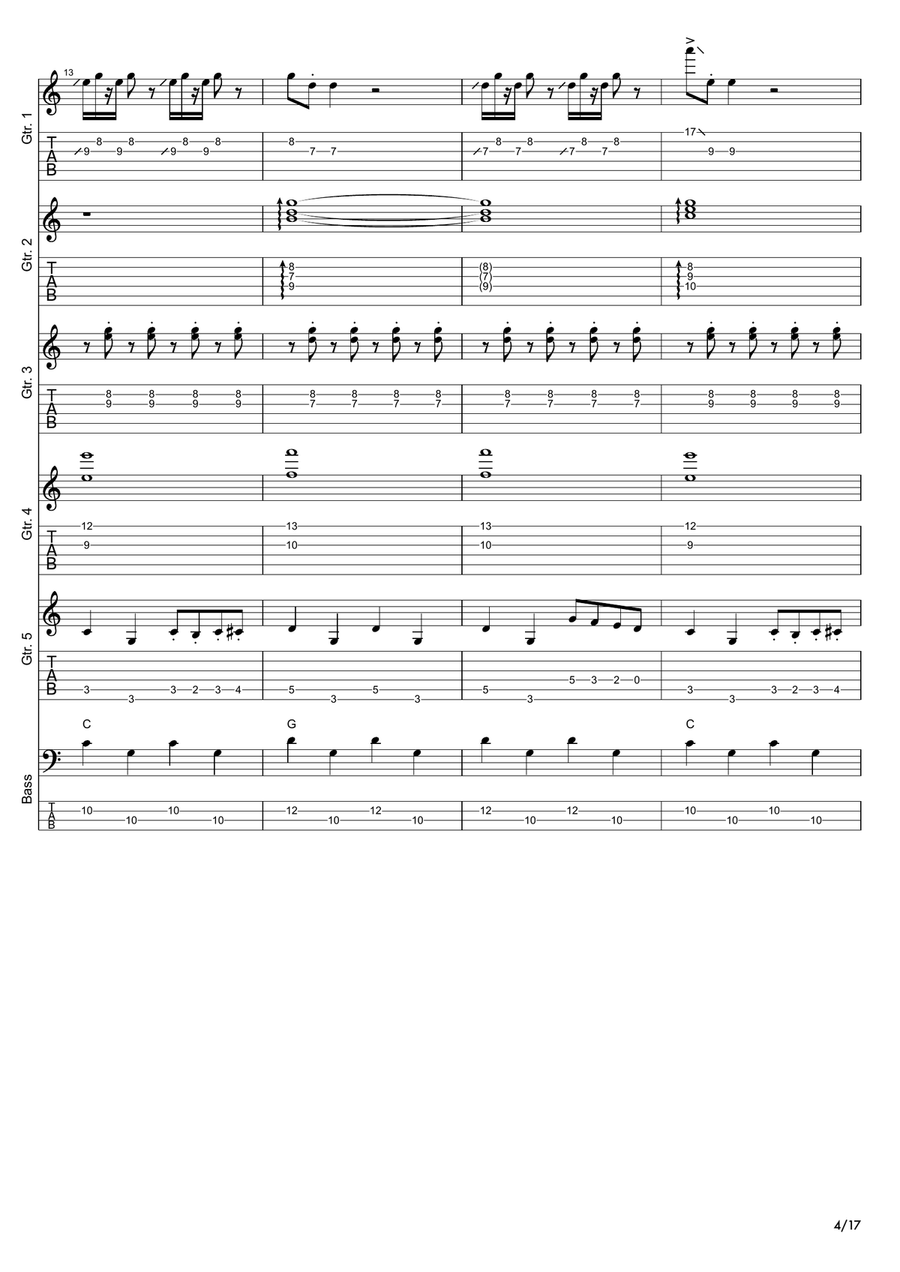 Elmo's Song Guitar Ensemble scores gallery preview page 4