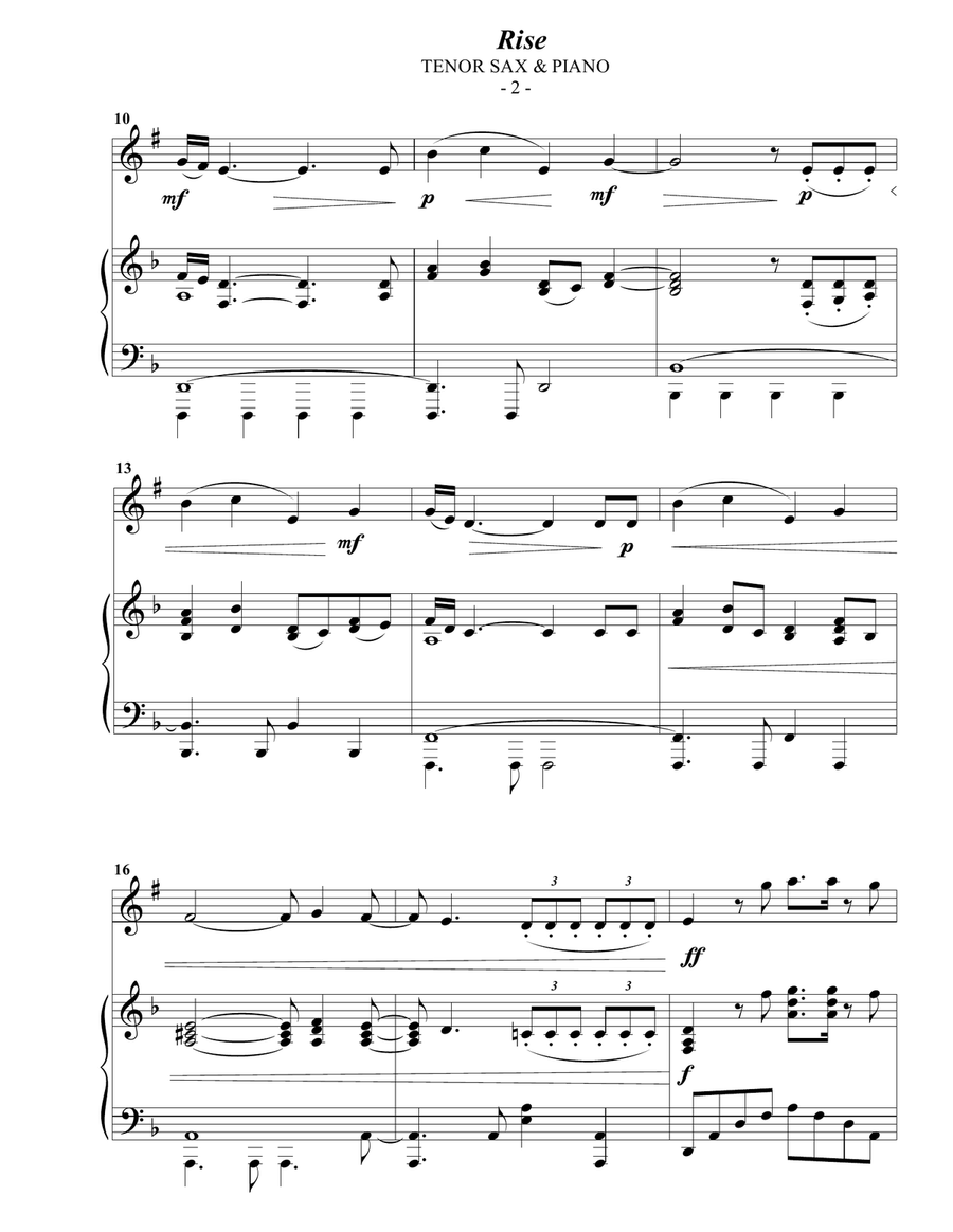 Rise Tenor Saxophone scores gallery preview page 2