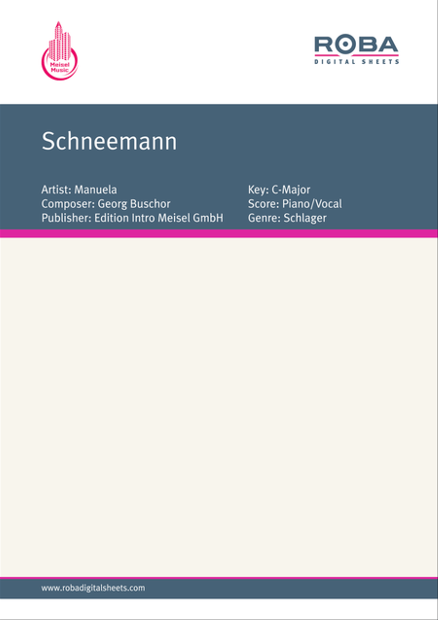 Schneemann Piano, Vocal scores gallery preview page 1