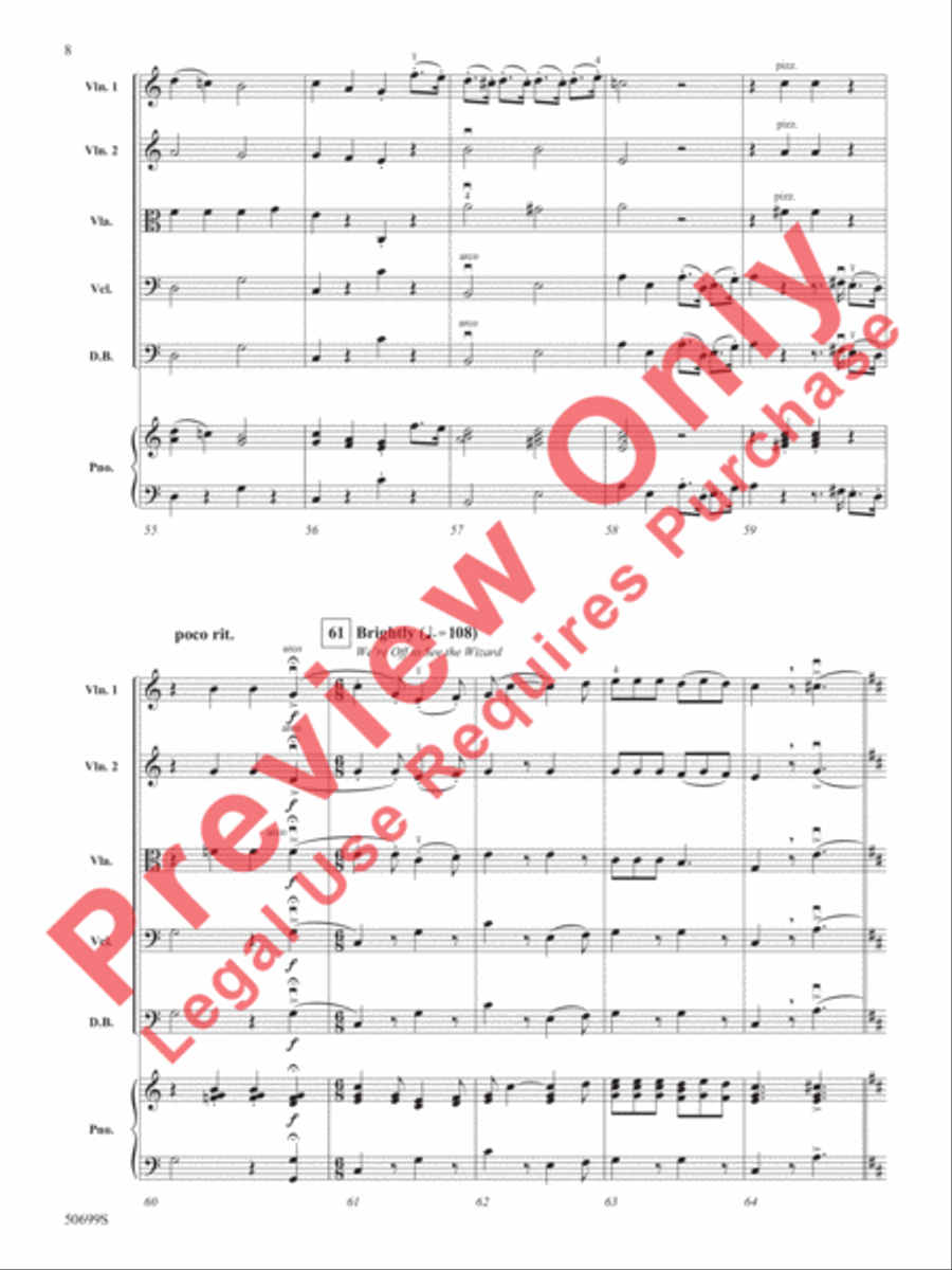 Highlights from The Wizard of Oz String Orchestra scores gallery preview page 9