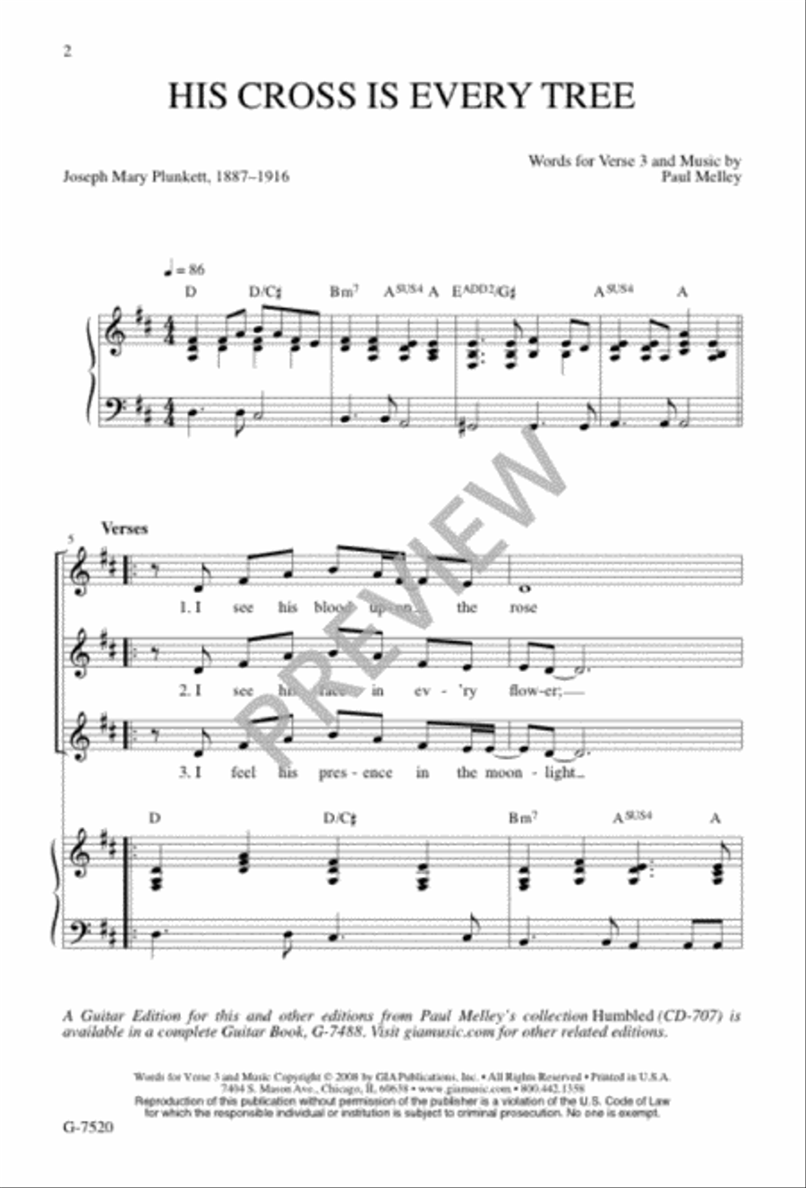 His Cross Is Every Tree 2-Part scores gallery preview page 2
