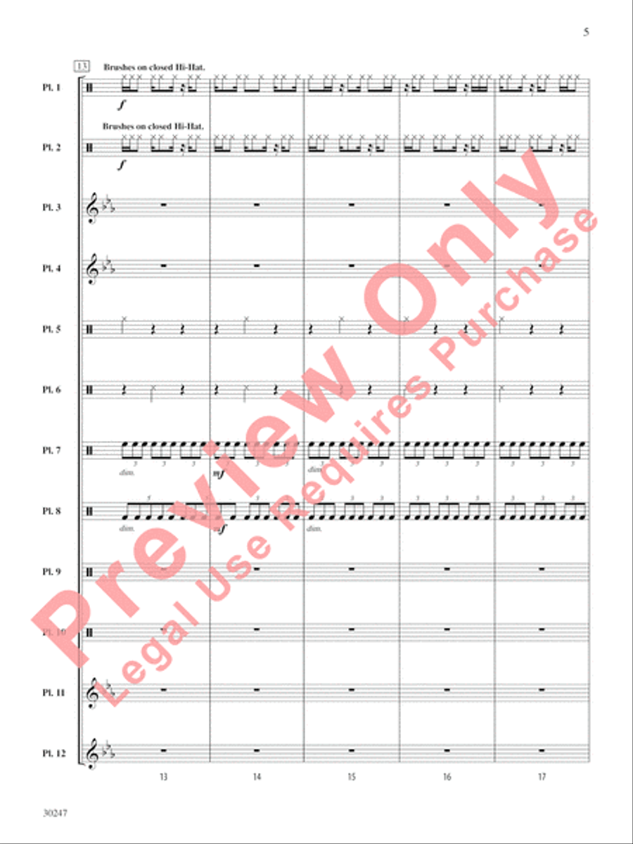 Clapping Music Variations Percussion Ensemble scores gallery preview page 6