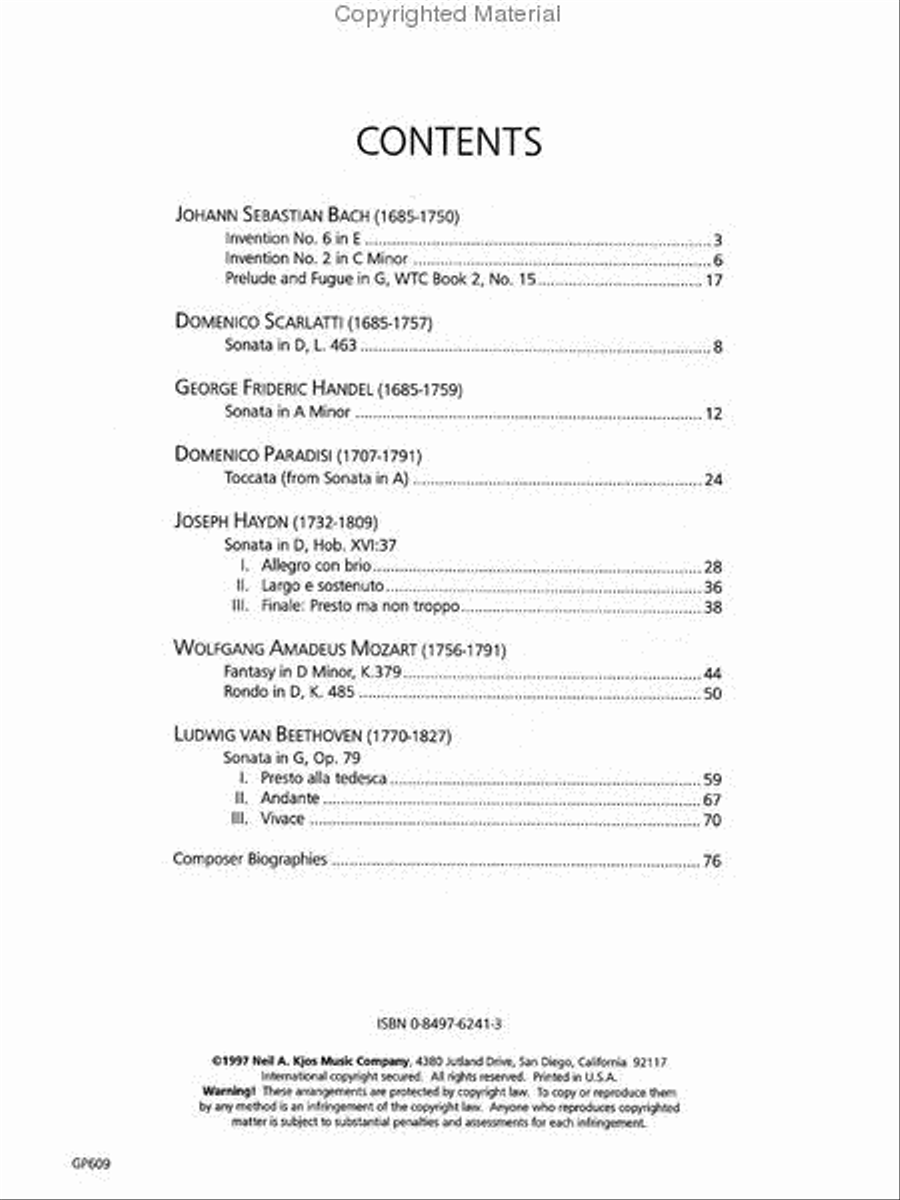 Piano Repertoire: Baroque/Classical Level 9 Piano Method scores gallery preview page 2