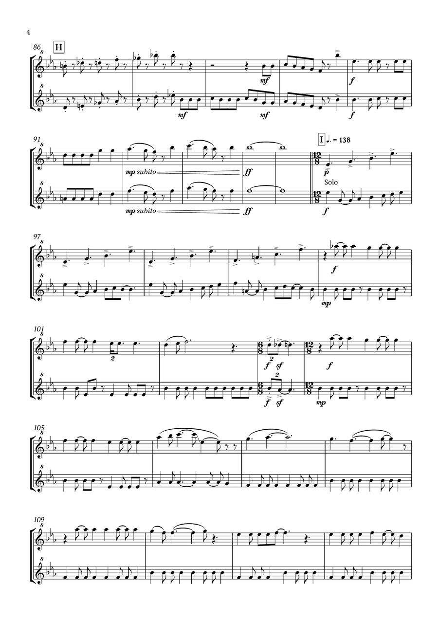 Bohemian Rhapsody Woodwind Duet scores gallery preview page 5