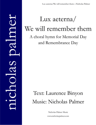 Lux aeterna/We will remember them