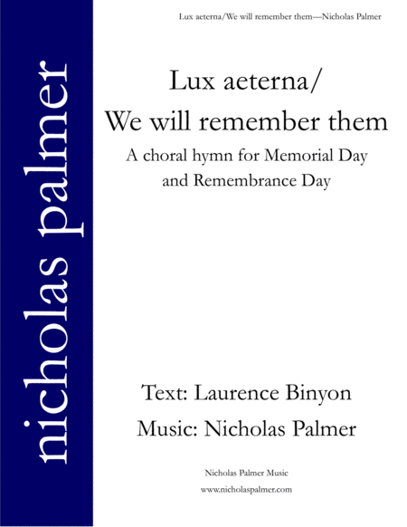 Lux aeterna/We will remember them image number null