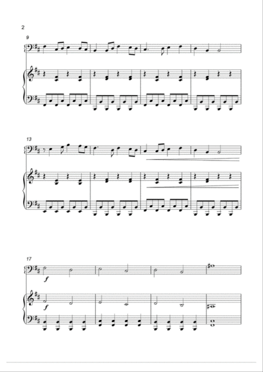 Tetris Theme for Cello and Piano Duet Bm Piano Accompaniment scores gallery preview page 3