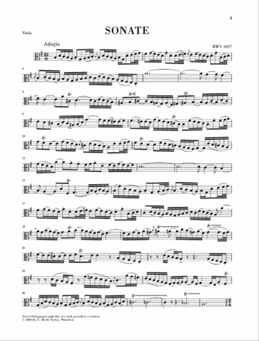 Sonatas for Viola da Gamba and Harpsichord BWV 1027-1029 Viola da Gamba scores gallery preview page 4