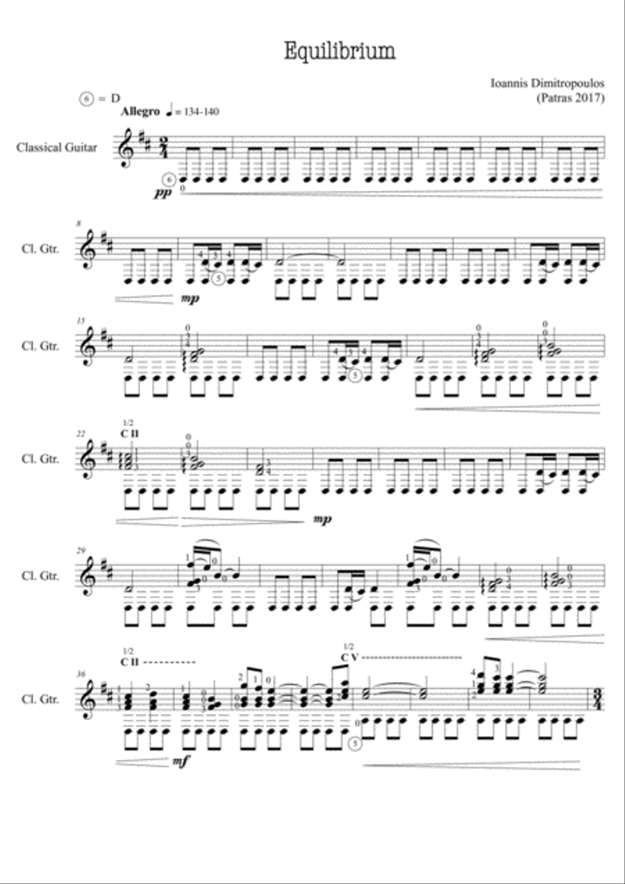 EQUILIBRIUM Guitar Solo scores gallery preview page 1