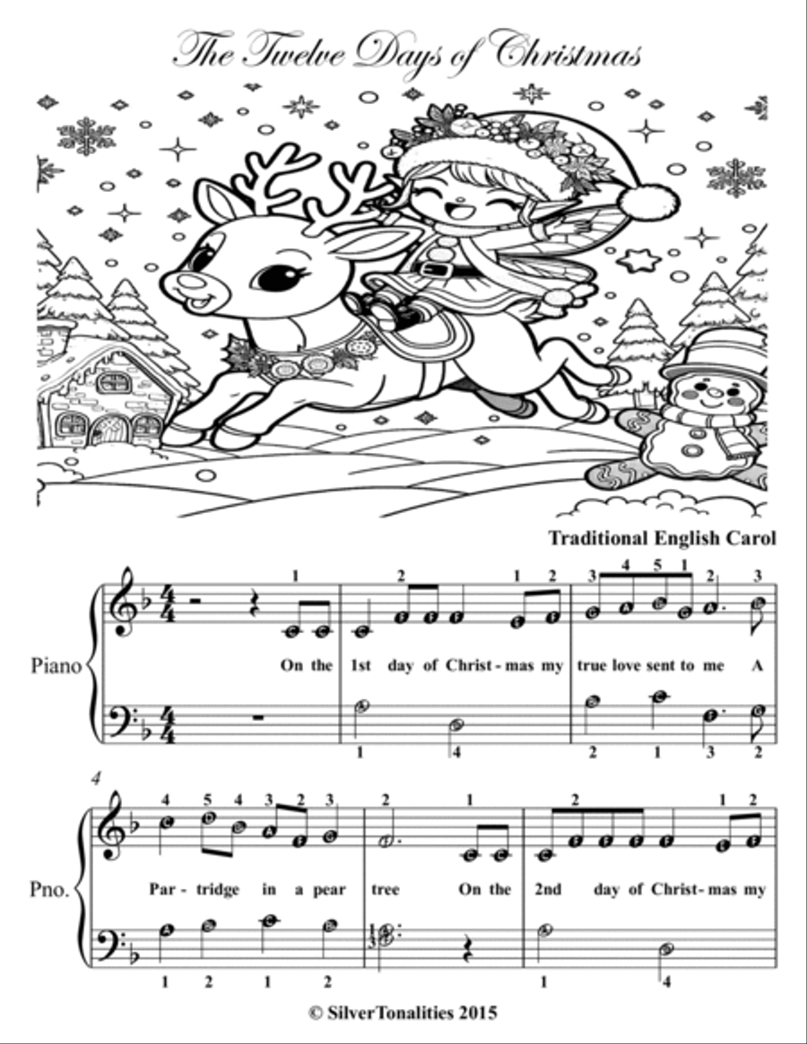 The Twelve Days of Christmas Easy Piano Sheet Music Easy Piano scores gallery preview page 2
