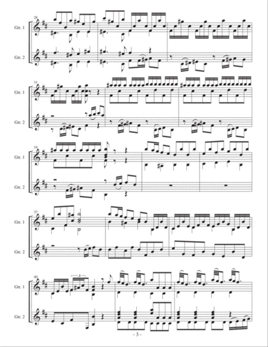 Vivaldi Concerto in D arranged for two classical guitars Acoustic Guitar scores gallery preview page 4