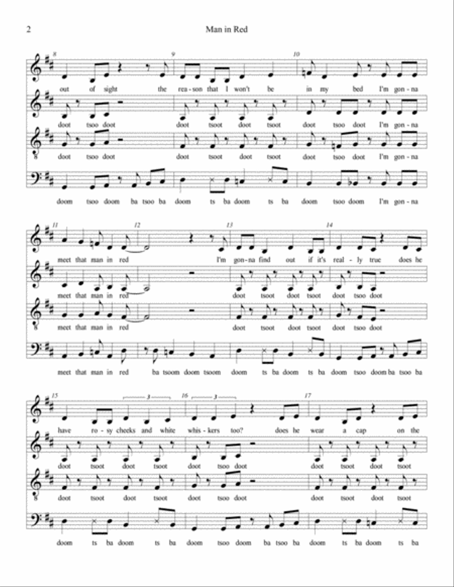 Man in Red from the musical Ben & Jake Choir scores gallery preview page 2