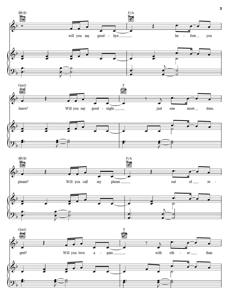 A Million Years A Million Years Piano, Vocal, Guitar scores gallery preview page 3