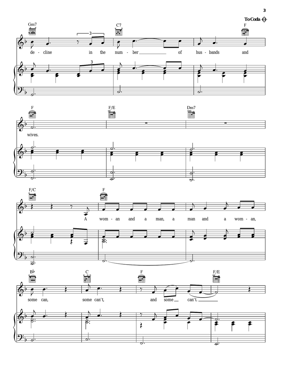 Husbands And Wives Piano, Vocal, Guitar scores gallery preview page 3