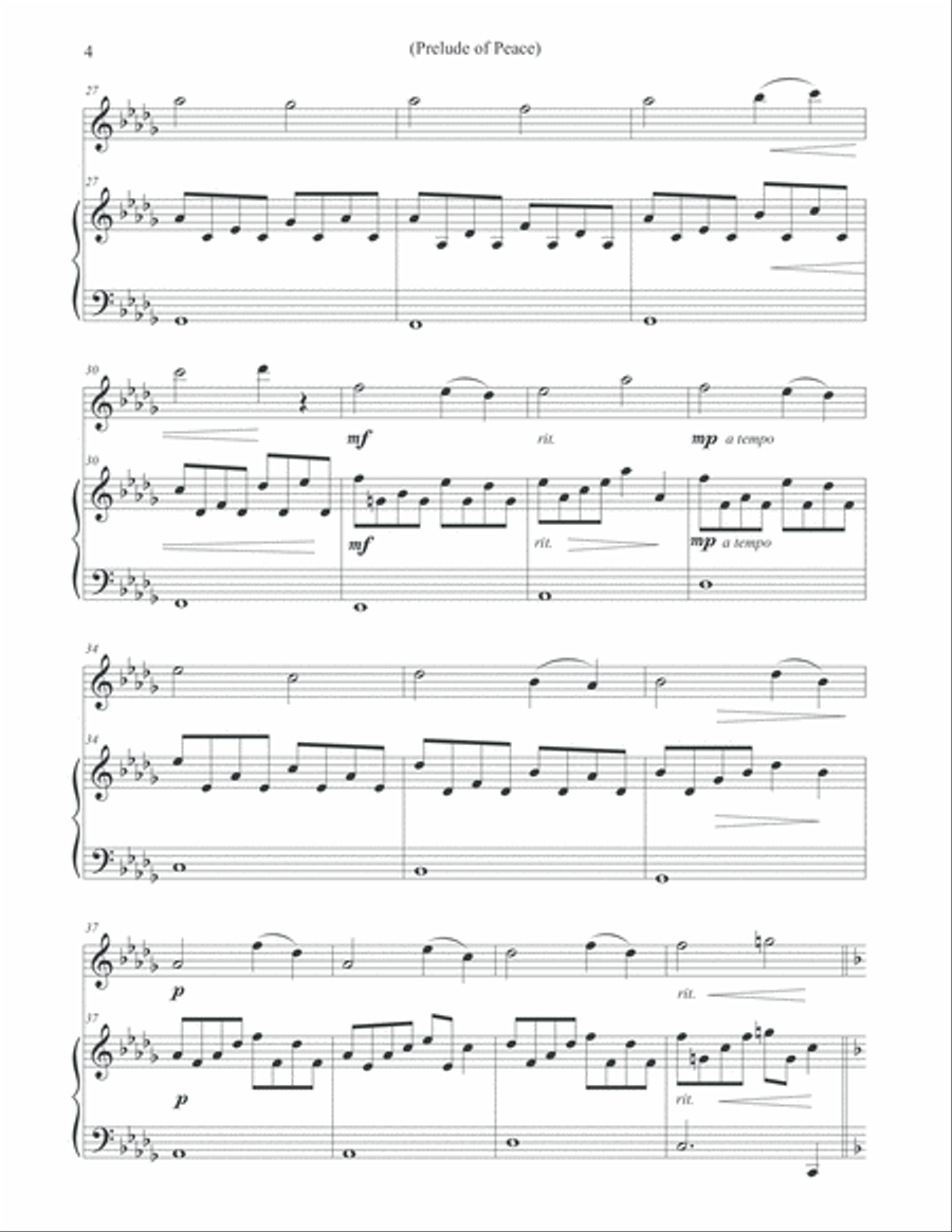 Prelude of Peace - Solo Violin & Piano Violin Solo scores gallery preview page 4