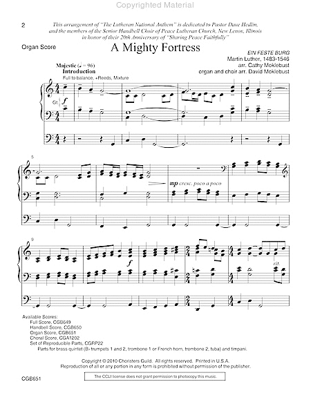 A Mighty Fortress - Organ Score image number null