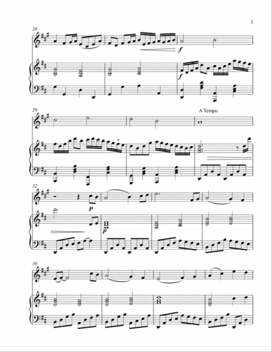 Pachelbel's Noel (treble F instrument solo) Horn scores gallery preview page 4