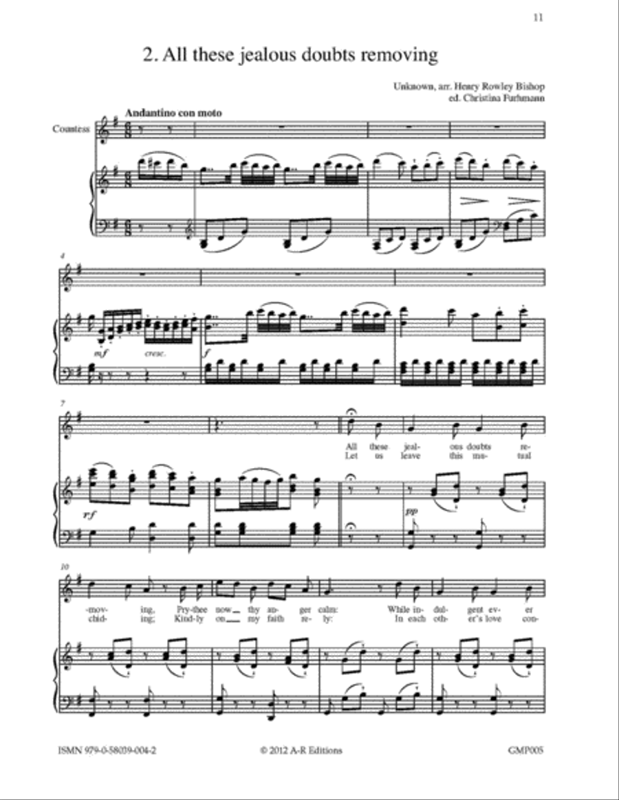 Bishop's English Arias for Mozart's The Marriage of Figaro for Soprano and Piano Voice Solo scores gallery preview page 3