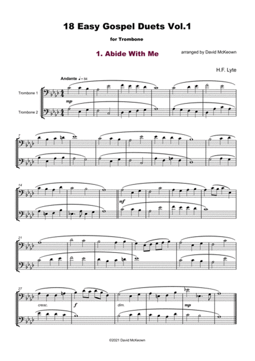 18 Easy Gospel Duets Vol.1 for Trombone