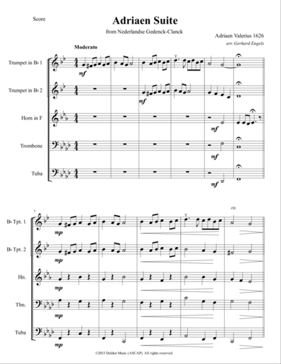 Adriaen Suite Brass Ensemble scores gallery preview page 2