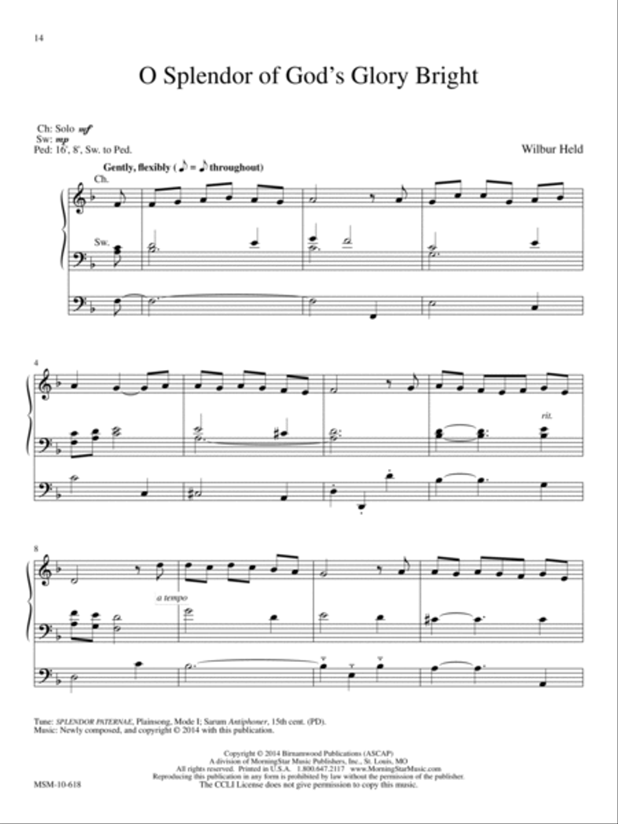 New Every Morning: Six Settings of Morning Hymns for Organ Organ Solo scores gallery preview page 7