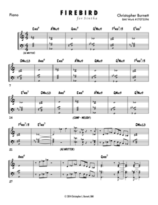 Firebird, BMI Work #17075594 (Piano Part)