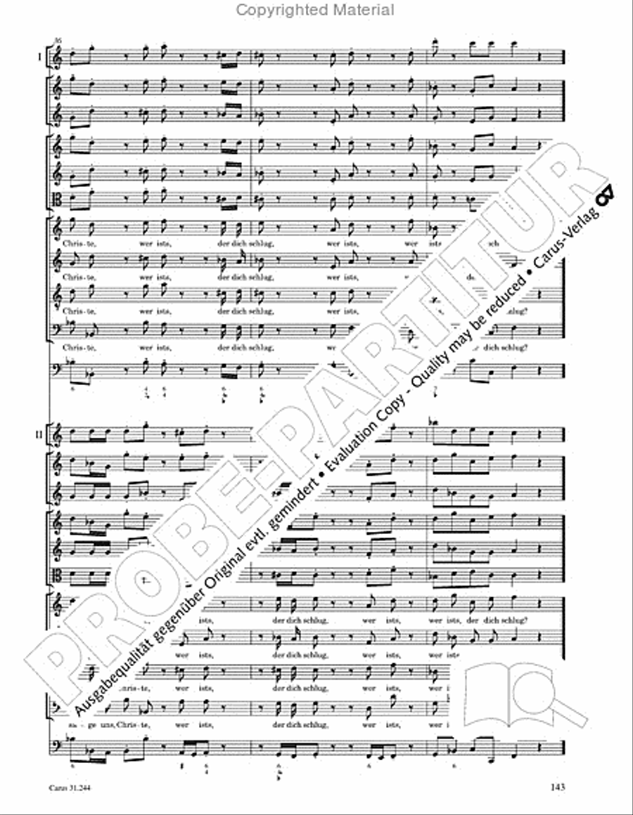 St. Matthew Passion (Matthaus-Passion) 4-Part scores gallery preview page 145