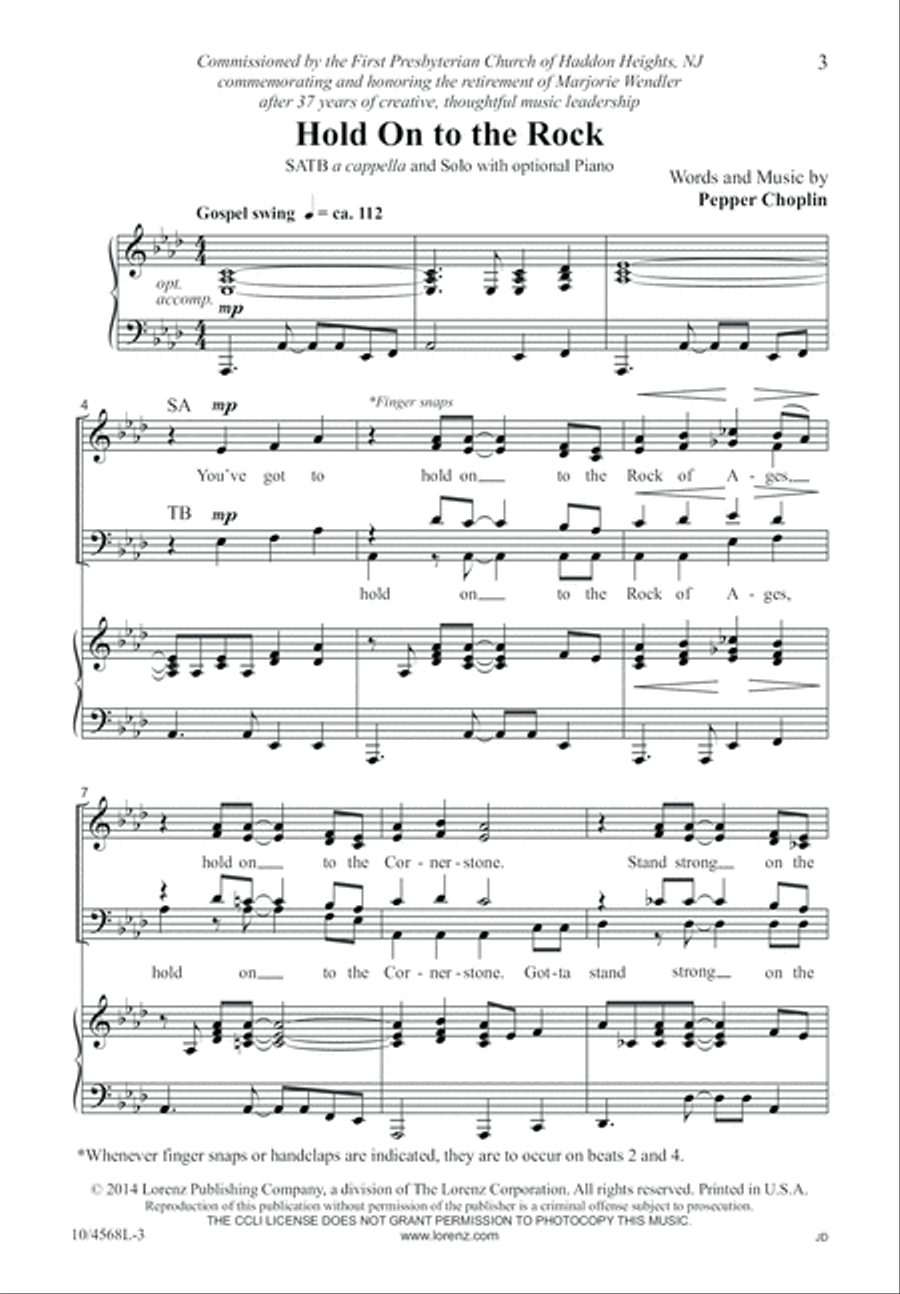 Hold On to the Rock 4-Part scores gallery preview page 4