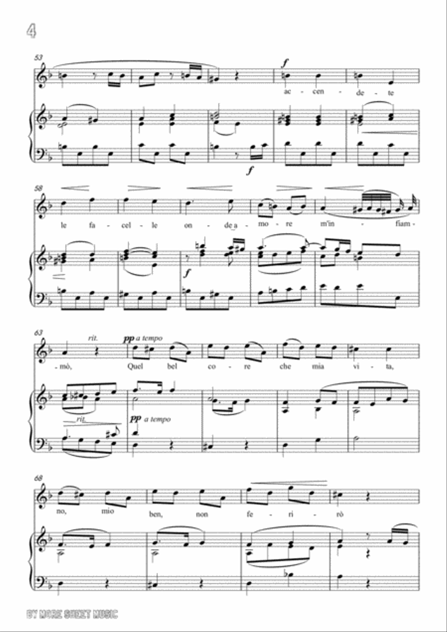 Magni-Quel bel core in D Major,for Voice and Piano Voice Solo scores gallery preview page 6
