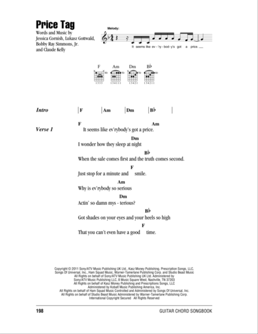 Price Tag Price Tag Acoustic Guitar scores gallery preview page 1