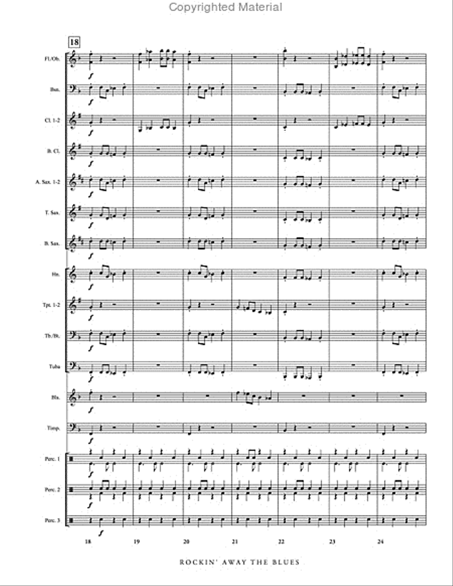 Rockin' Away the Blues Concert Band scores gallery preview page 5