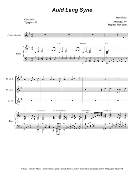 Auld Lang Syne (Clarinet Choir and Piano) image number null