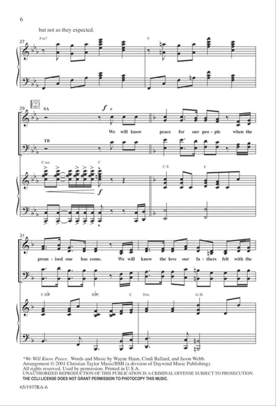 We Will Know Peace 4-Part scores gallery preview page 8