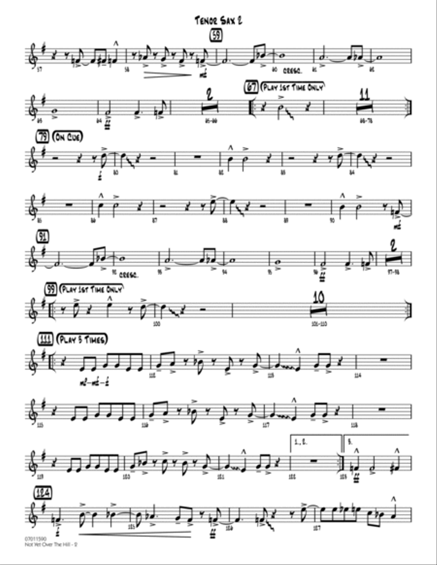 Not Yet Over the Hill - Tenor Sax 2 Tenor Saxophone scores gallery preview page 2