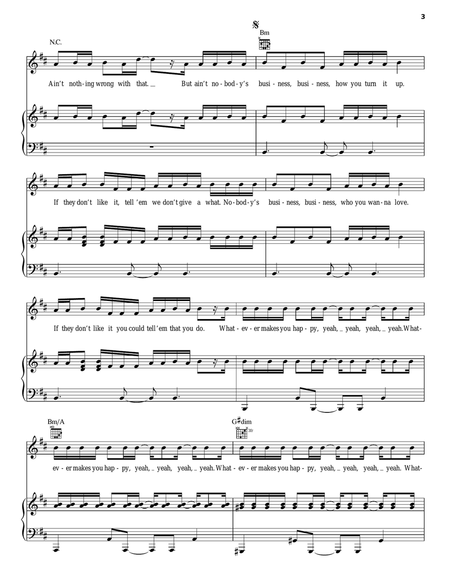 Whatever Makes You Happy Whatever Makes You Happy Piano, Vocal, Guitar scores gallery preview page 3
