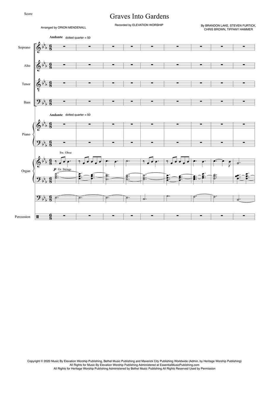 Graves Into Gardens 4-Part scores gallery preview page 1