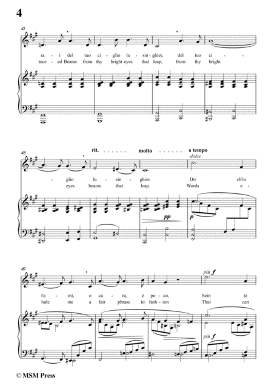 Mancini-Dir ch'io t'ami,in f sharp minor,for Voice and Piano Voice Solo scores gallery preview page 6