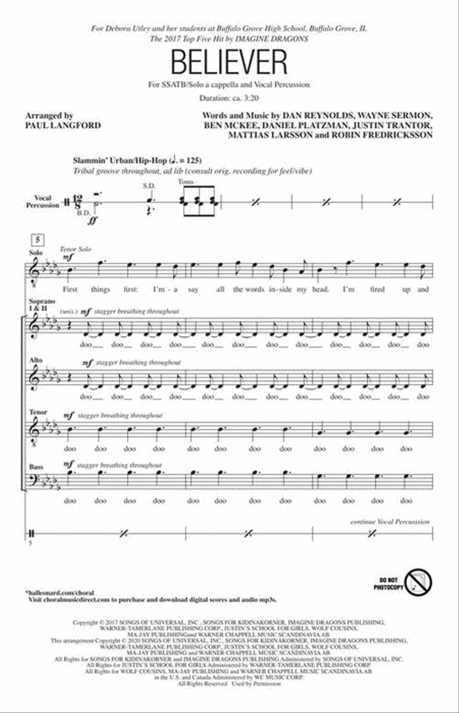 Believer SSATB scores gallery preview page 4