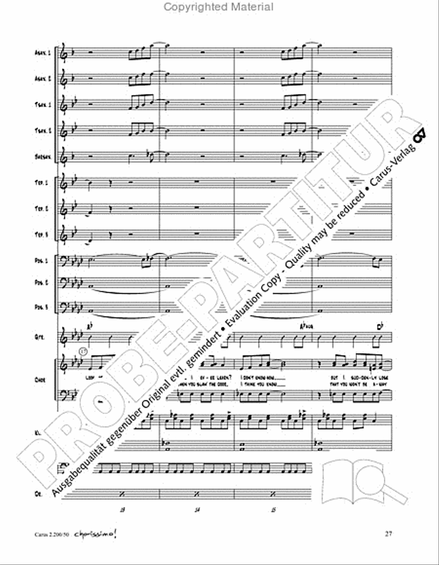 Chorissimo. Instrumentale Begleitarrangements fur Small Bigband, Vol. 3 Big Band scores gallery preview page 25