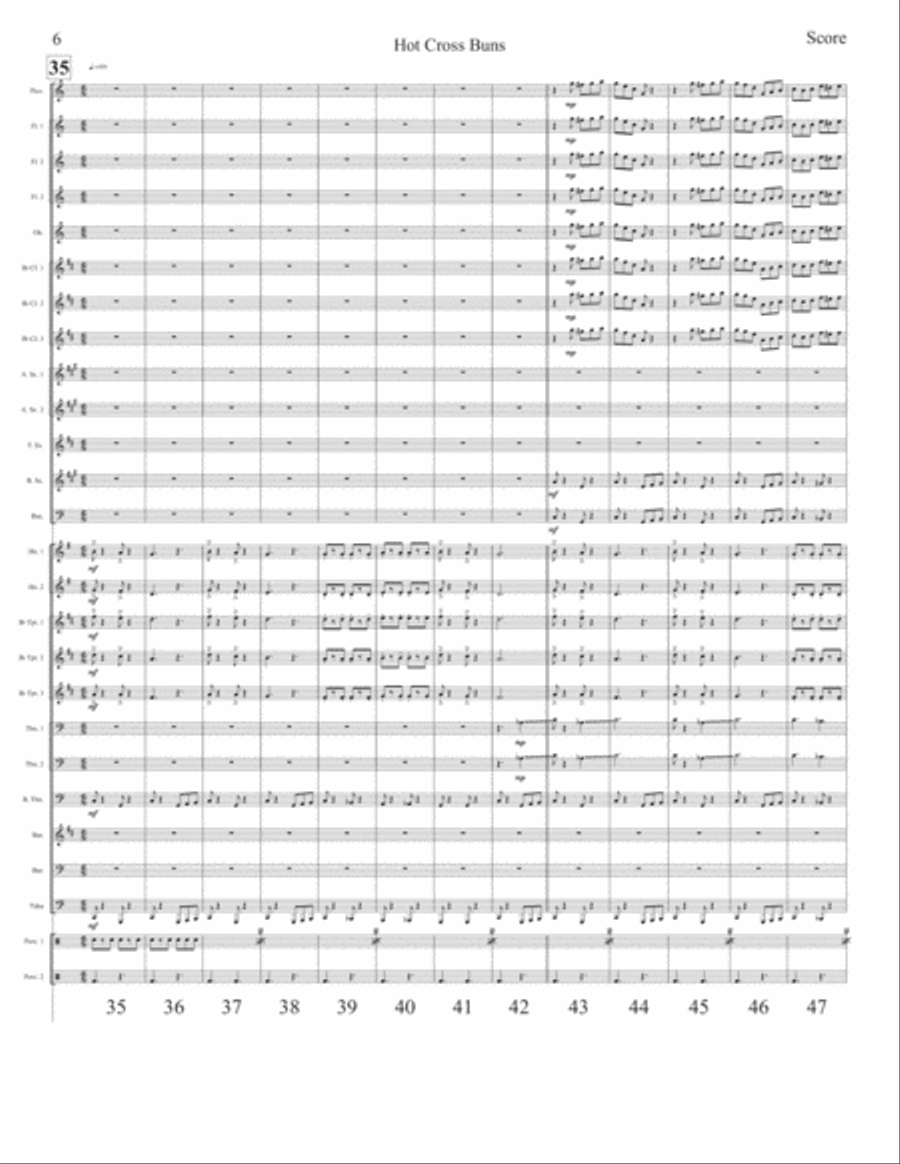 Hot Cross Buns Concert Band scores gallery preview page 6