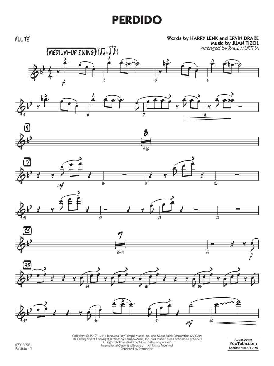 Perdido (arr. Paul Murtha) - Flute