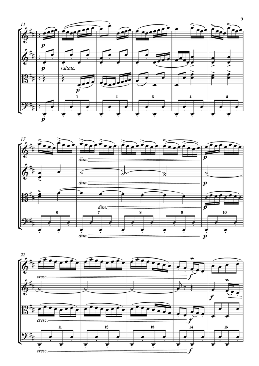 Sarabande et Tambourin - Jean Marie Leclair - For Strings Quartet ( Full Score and Parts) String Quartet scores gallery preview page 5
